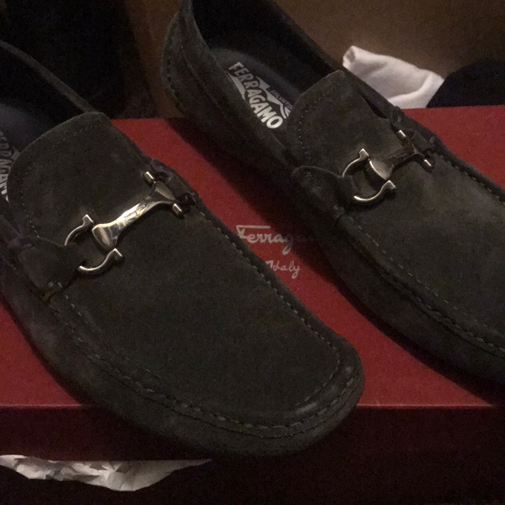 Men’s Ferragamo suede loafers
